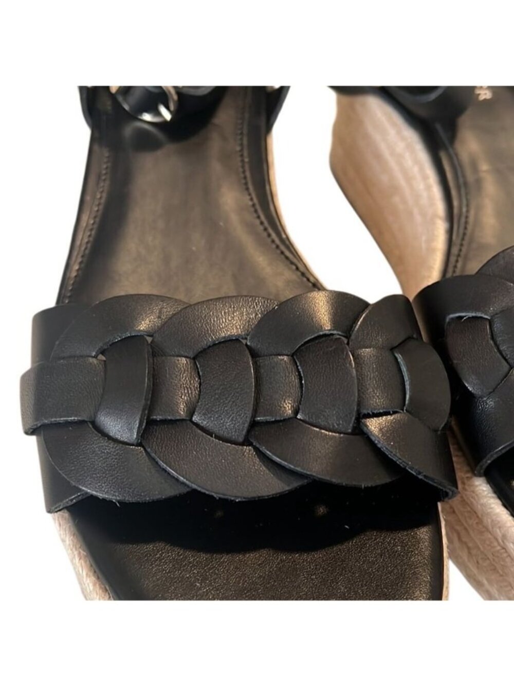 Marc Fisher Jinky Leather Black Ankle Strap Platform Sandals Size 9.5 NWOB - Picture 5 of 10